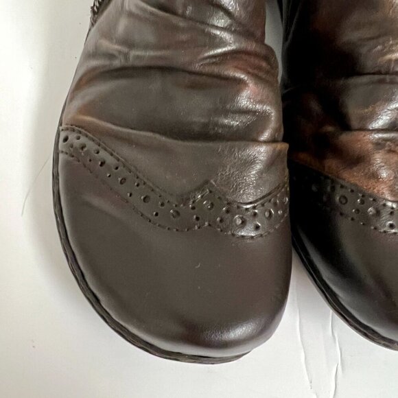 Reiker Louise 80 Leather Ruching Antique Heeled Oxford Shoe Brown Teak Sz 39 - Picture 4 of 16